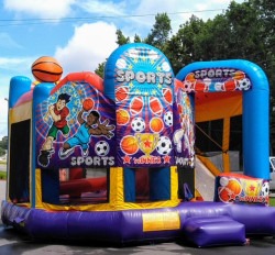 The Works: Sports 4n1 Bouncer & (2) Inflatable Game Package